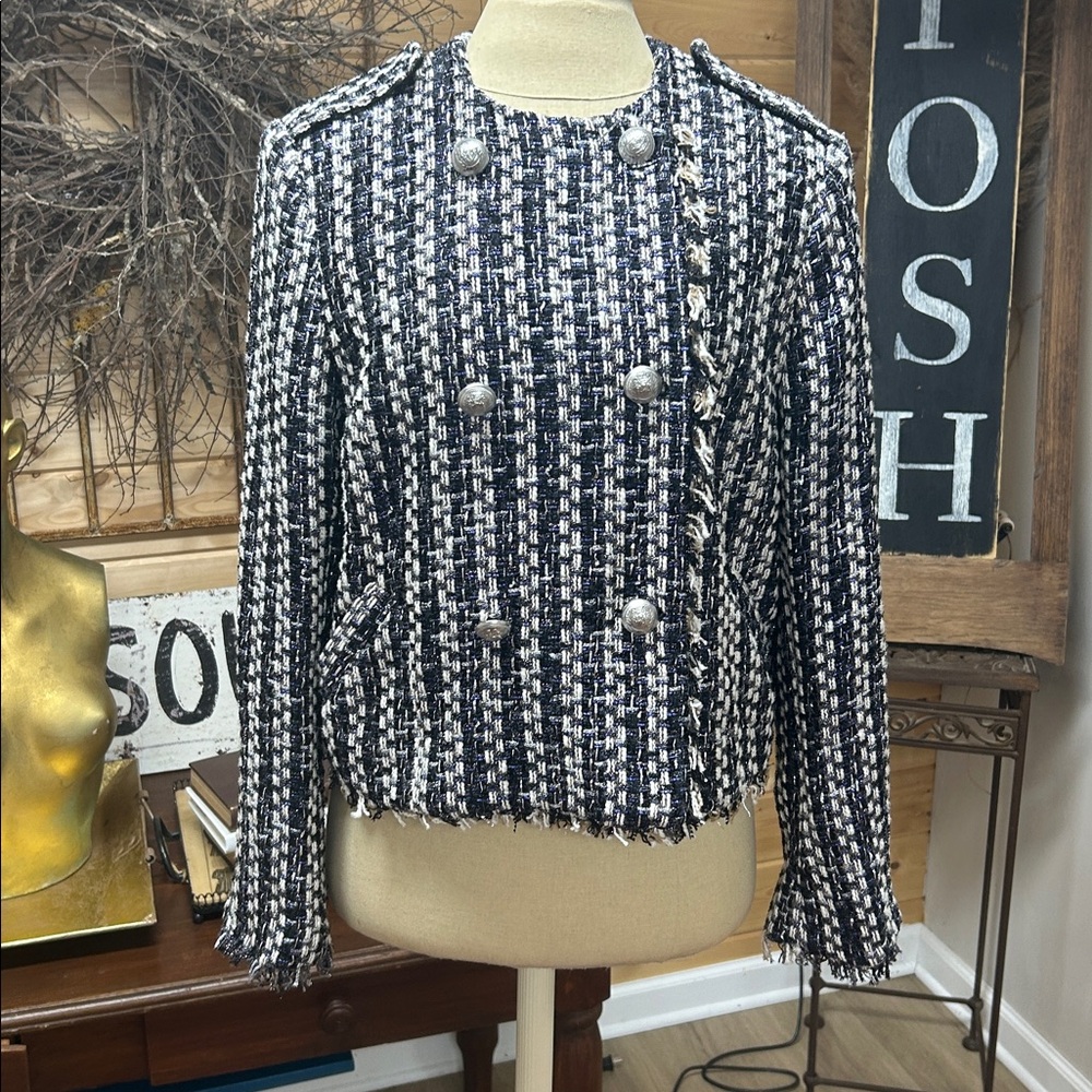 Ramy Brook Tweed Metallic Blazer